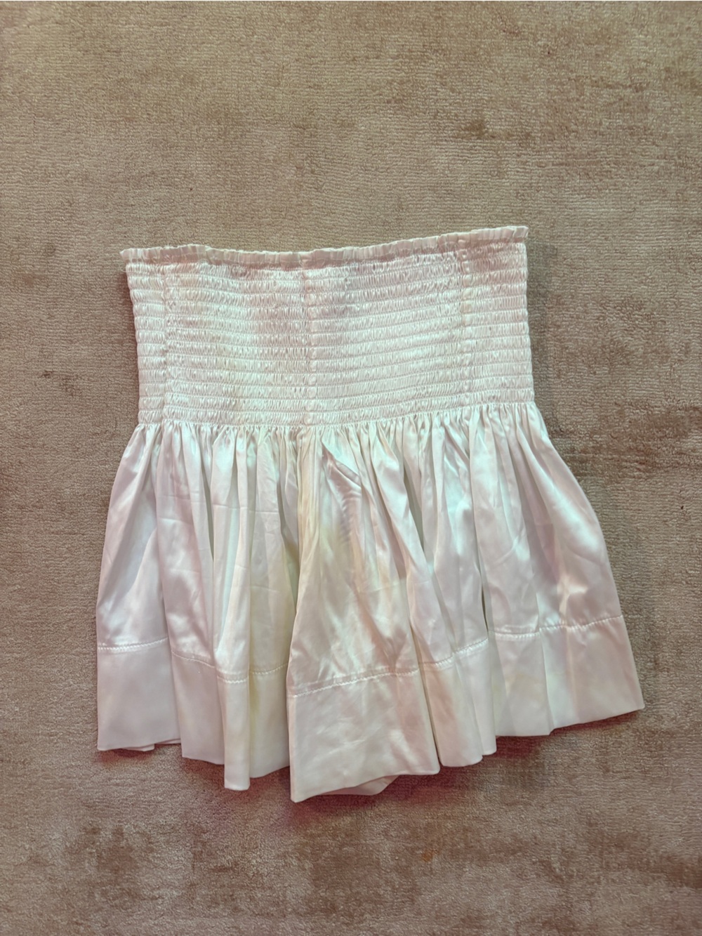 NATURAL LIFE White Smocked Waist Mini Skort